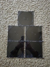 CD/DVD Jewel Cases Slimline Replacement Single Black Tray Lot of 5 EMPTY