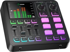 Gaming Audio Mixer, Audio Interface for PC/Podcast/Streaming, Sound Board with 3