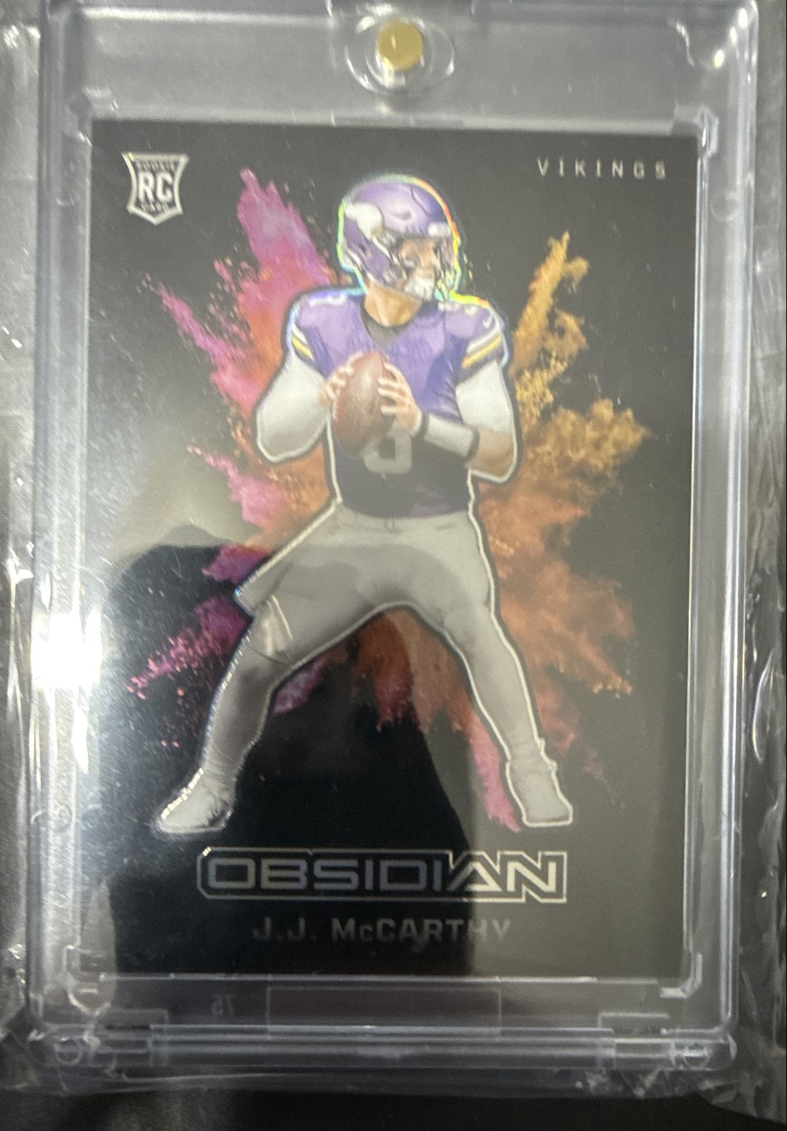 2024 Panini Obsidian - Black Color Blast J.J. McCarthy #6 (RC)