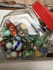 Lot Of 20 Vintage Marbles. Mostly Old Cat Eyes . Nice Colors. Pre-70 s