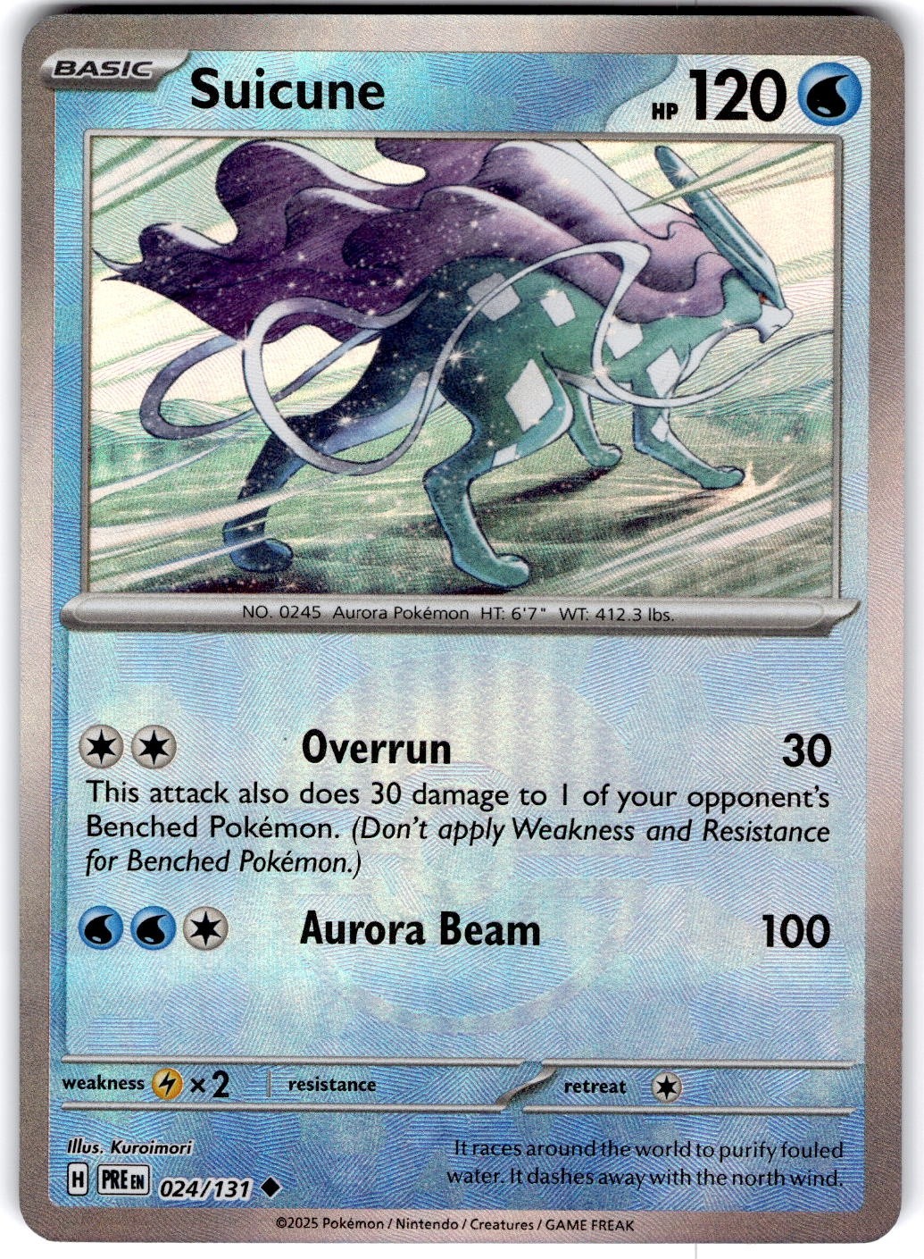 Pokemon Suicune Prismatic Evolutions #24/131 Pokeball Holo Near Mint English