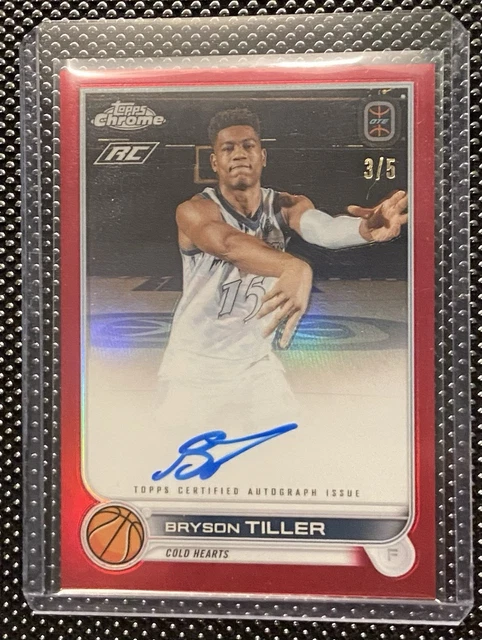 2022-23 Topps Chrome OTE Bryson Tiller Red Refractor Auto 3/5
