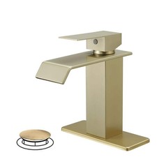 BWE 1-Handle Modern Bathroom Faucet w/ Drip-Free Lavatory Sink in Brushed Gold
