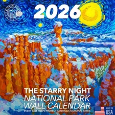 The Original 2026 Starry Night National Park Wall Calendar - Made in USA - No ai
