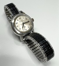 Vintage Ladies BULOVA N2 Accutron Tuning Fork Silver Watch Working 13 Jewels Vtg