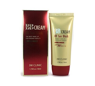 3W Clinic UV Sun Block BB Cream SPF50+ PA+++ 50ml/ 1ea,3ea/ NO.1 Korea Made