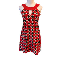 Tracy Negoshian Red And Black Laney Shift Dress, Size S, NWT