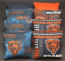 8 All Weather CORNHOLE BEANBAGS made w CHICAGO BEARS Fabric ACA Reg Bags