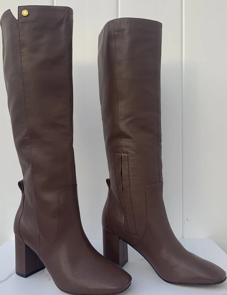 COLE HAAN Leather Chrystie Tall Chestnut Brown Knee High Boots Women's Size 5.5 - Изображение 4 из 4