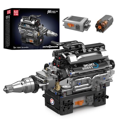 Mould King 10205 W12 Engine Motor Model Building Block Toy STEM Engineering MOC