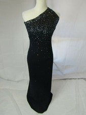 Laundry by Shelli Segal Black Sequin One Shoulder Long Dress Size 4