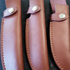 Portable Cowhide Leather Straight Knife Sheath Pouch Cover For Fixed Blade S/M/L