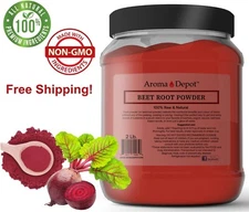 2 lbs. JAR Beet Root Powder (Beta vulgaris) Raw & Non-GMO Vegan Super Food