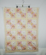 Vintage 80's Strawberry Shortcake Pink Handmade Baby Quilt Blanket 36 x 46