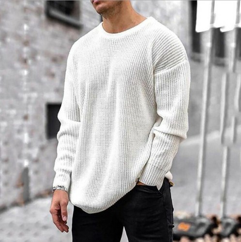 Mens Crew Neck Warm Casual Knitted 