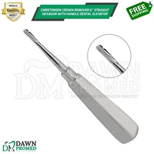 Christensen Crown Remover 6" Straight Hexagon With Handle CRCH1 Dental Elevator