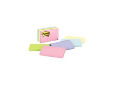 Post-it Notes 655-AST Original Pads in Pastel Colors, 3 x 5, Five Pastel Colors,