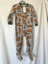 New Carter's 1 pc Bear Animal Fleece Pajama PJs Footie Sleeper Toddler Boy