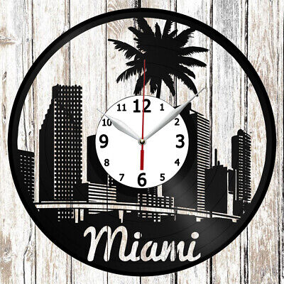 Details about   LED Vinyl Clock Miami LED Wall Art Decor Clock Original Gift 5633