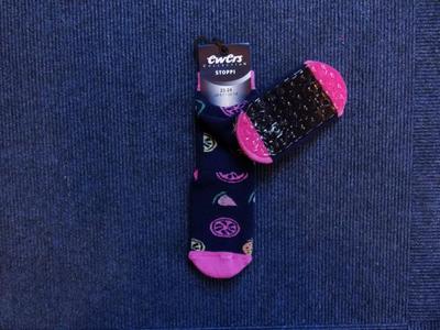 EWERS MÄDCHEN  STOPPI-SOCKEN marine *FRUCHTMOTIV* Gr. 25-26