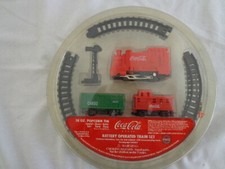 COCA COLA BATTERY OPERATED TABLE TOP TRAIN SET