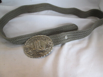 Vintage Western Ornate Sterling Silver Buckle Braided Leather Belt Southwestern Vintage Western Ornate Sterling Silver Buckle Braided  main image 4