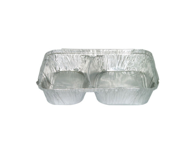 Produktbild von 500 Alu-Menüschalen R808G – 2-geteilt, Tief, 227 X 177 X 38,5 Mm – Mit Aludeckel (Rollrand) – Für Gastronomie, Catering & Take-away – Recycelbar