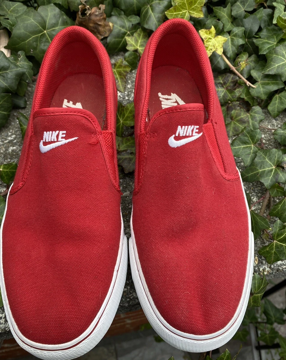 NIKE Toki Slip Txt Toki Slip Textile 724762 610 Canvas sneaker Red White Sz 8
