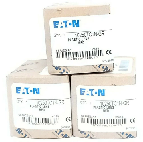 LOT OF 3 NEW EATON CUTLER-HAMMER 10250TC1N-GR PLASTIC LENSES RED 10250TC1N