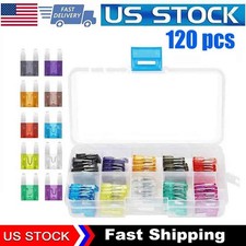 120Pcs 5A-30A Assortment Low Profile Micro Mini Blade Fuse Set Kit Car Truck