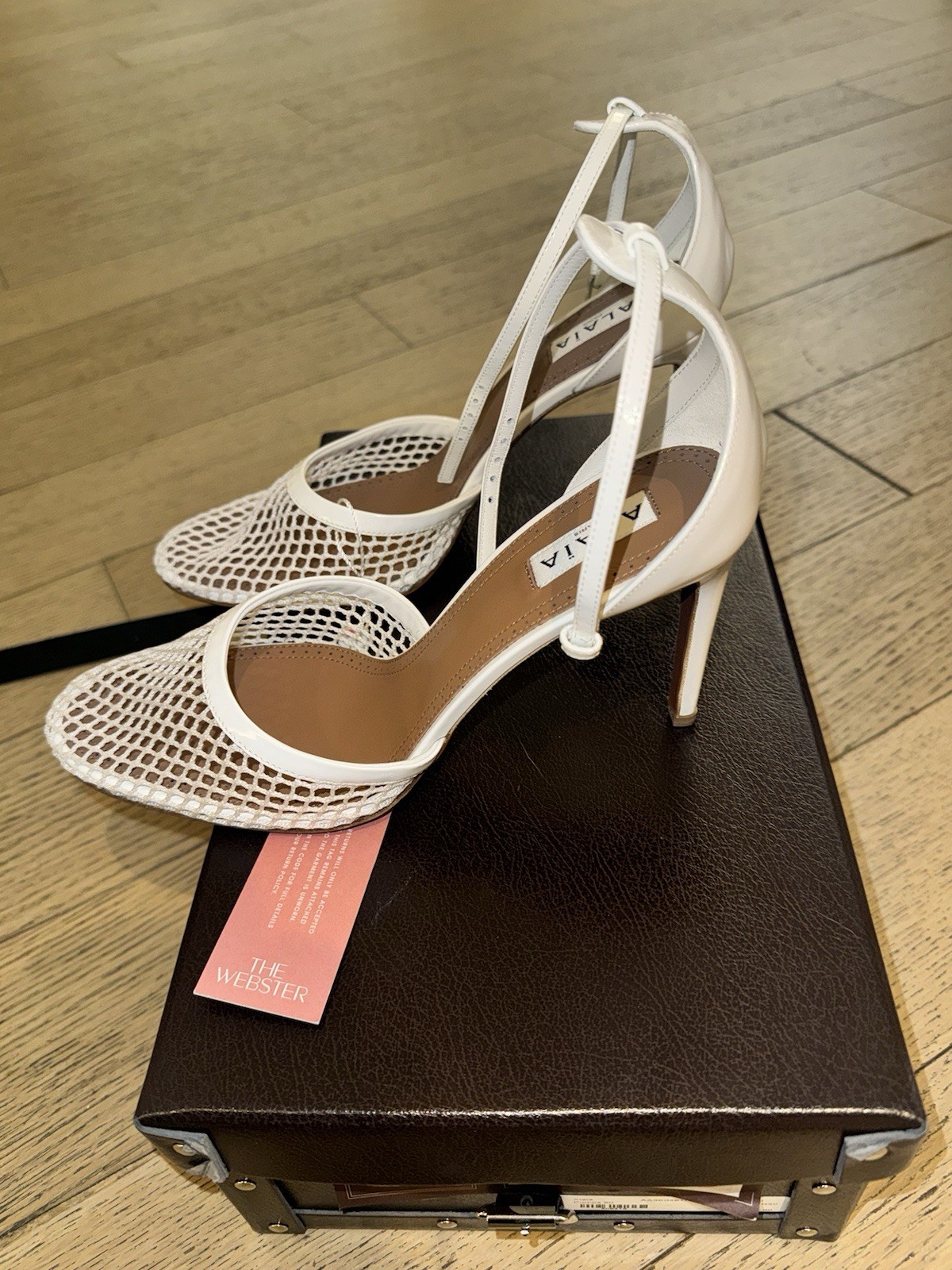 Alaia high fishnet pumps in white size 40 image 2