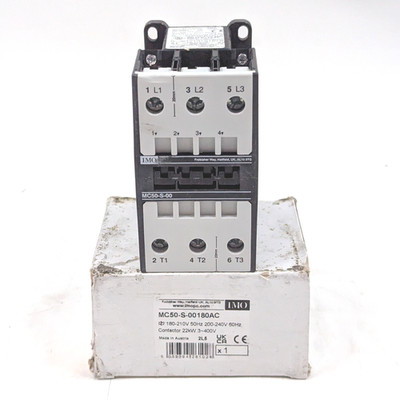 IMO Precision Controls MC50-S-00180AC 50A DIN Rail Mountable Contactor