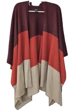 Cejon Shawl Kimo Wine Tan Red One Size Fits Most Women's