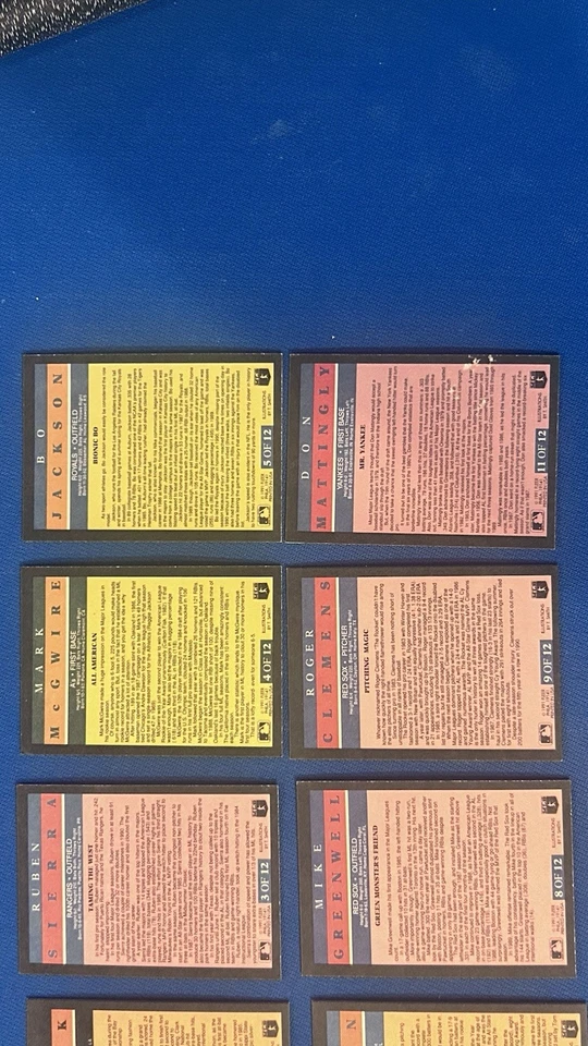 Juego completo de 12 cartas Fleer Baseball Pro Visions 1991 - Bo Jackson McGwire Gooden Foto 4 de 4