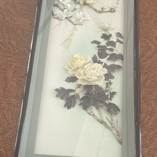Framed Floral Flowers Art Print Wall Decor, Portrait Orientation