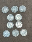 LOT 0F 10 MERCURY 10 CENT DIMES YR 1926 1927 1928 1929 90% SILVER FREE SHIP