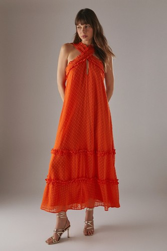 Robe orange d'entrepôt femme occasion robes