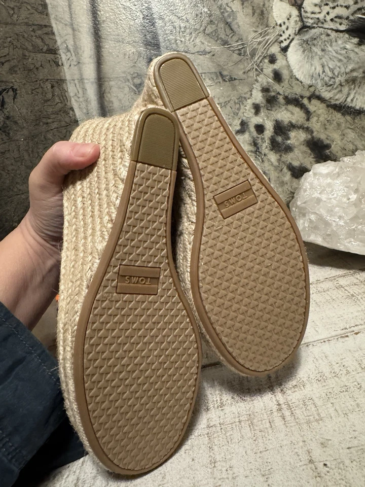 TOMS Woven Wedge Espadrille Sandals Women's Size 7 Multi Color Strap - Image 3 of 4