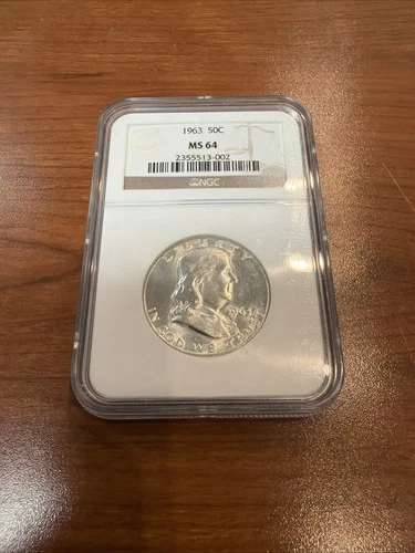 1963-P FRANKLIN 50C MS64 NGC NICE TONING