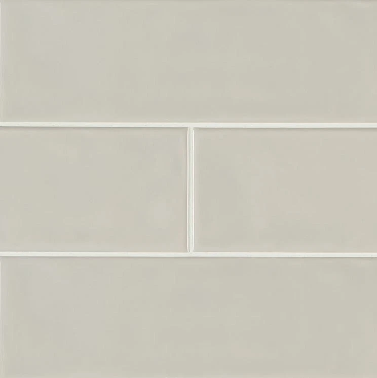 Стеклянная плитка для метро 4x12 теплый серый глянцевый кухонный фартук настенный 4 кв. фута - Изображение 2 из 2