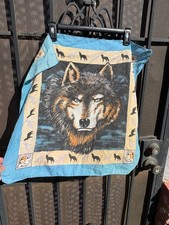 Vintage Wolf Head Printed Bandana Southwestern Style