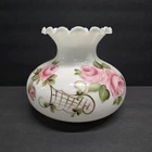 Vintage Gone With The Wind Milk Glass Lamp Shade 10" Hand Painted Artist Signed