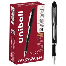 "Jetstream Ballpoint Pens 1.0mm, Black Ink, Medium Point, 12 Pack"