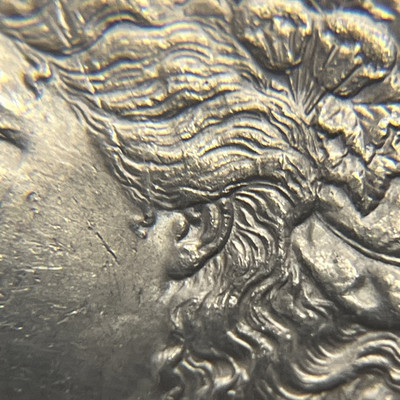 1889-P VAM-33 Doubled Ear Slanted Date High 9 Error Morgan Silver