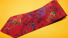 SAVE THE CHILDREN MADE IN U.S.A. RED/YELLOW/BLUE PEOPLE MOTIF TIE - NECK TIES.