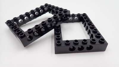 Lego Lot of 2 Technic Brick 6x8 Open Center Black Frame #32532 (2 PCS)