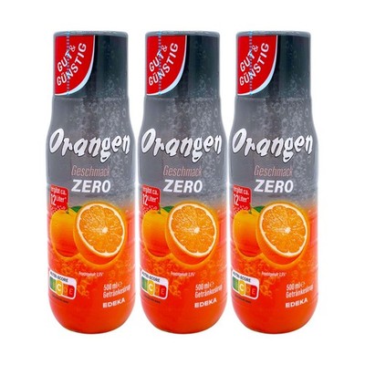 Gut & Günstig Sirup Orange Zero Getränkesirup 3er Pack (3x 500ml)