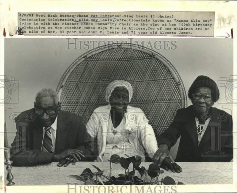1982 Press Photo Ella Roy Lewis celebrates her 100th birthday at Fischer Homes.