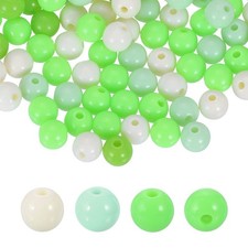100pcs Cream Green Acrylic Round Beads 8mm Plastic Resin Loose Bead