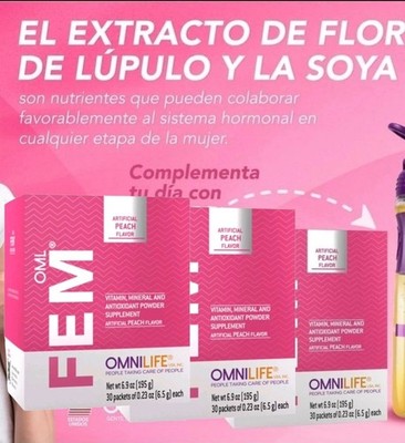 OML FEM( 3 cajas )  BALANCE HORMONAL  en cualquier etapa de la mujer,vitaminas